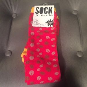 ☕️NWT Sock It To Me knee high coffee print socks
